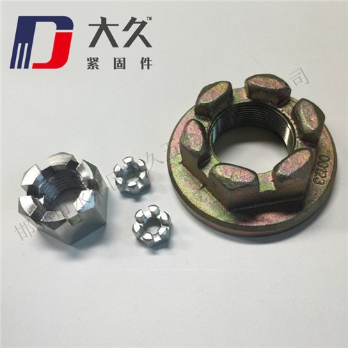 GB58鍍彩鋅六角開槽螺母 GB58鍍彩鋅六角開槽螺母
